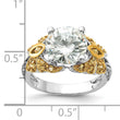 Sterling Silver & Gold-tone Vermeil Yellow & Clear CZ Ring
