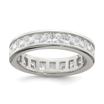 Sterling Silver Rhodium-plated CZ Eternity Band - Birthstone Company