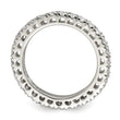 Sterling Silver Rhodium-plated CZ Anniversary Band - Birthstone Company