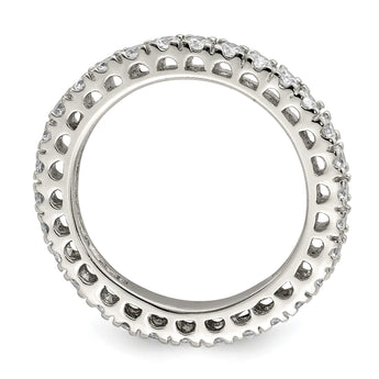 Sterling Silver Rhodium-plated CZ Anniversary Band - Birthstone Company