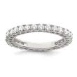 Sterling Silver Rhodium-plated CZ Anniversary Band