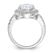 Sterling Silver Rhodium-plated CZ Ring