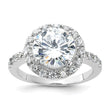 Sterling Silver Rhodium-plated CZ Ring