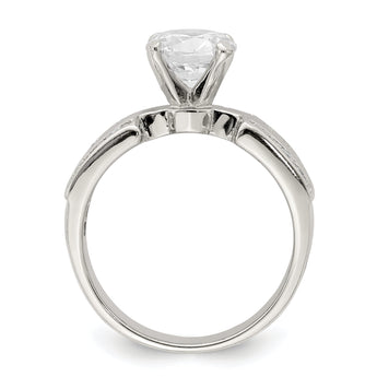 Sterling Silver Rhodium-plated CZ Ring