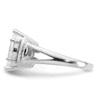Sterling Silver Rhodium-plated Marquise Shape Center CZ Ring