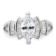 Sterling Silver Rhodium-plated Marquise Shape Center CZ Ring