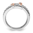 Sterling Silver & Pink Vermeil Polished CZ Ring
