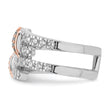 Sterling Silver & Pink Vermeil Polished CZ Ring