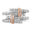 Sterling Silver & Pink Vermeil Polished CZ Ring
