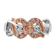Sterling Silver & Rose-tone Vermeil Polished Pink CZ Heart Ring