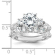 Sterling Silver Rhodium-plated 2-piece CZ Wedding Ring