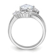 Sterling Silver Rhodium-plated 2-piece CZ Wedding Ring Set