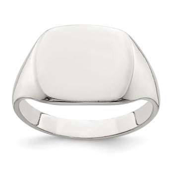 Sterling Silver 11x14mm Solid Back Signet Ring - Birthstone Company