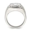 Sterling Silver Rhodium-plated Men's CZ Ring