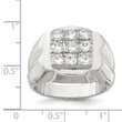 Sterling Silver Rhodium-plated Men's CZ Ring