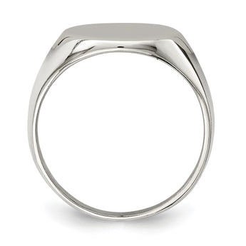 Sterling Silver 17x13mm Closed Back Signet Ring - Birthstone Company