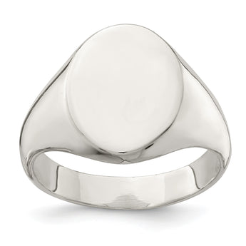 Sterling Silver 15x12mm Closed Back Signet Ring - Birthstone Company