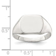 Sterling Silver 12x12mm Closed Back Signet Ring