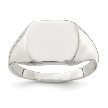 Sterling Silver 12x12mm Closed Back Signet Ring - Birthstone Company