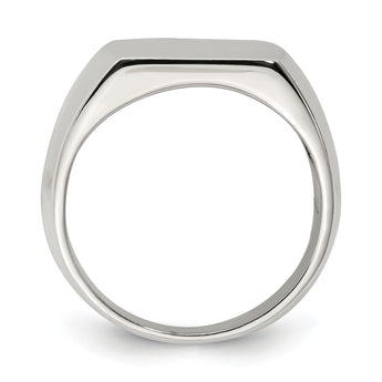 Sterling Silver 12x15mm Open Back Signet Ring - Birthstone Company