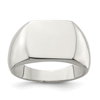 Sterling Silver 12x15mm Open Back Signet Ring - Birthstone Company