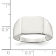 Sterling Silver 11x12mm Closed Back Signet Ring - Birthstone Company