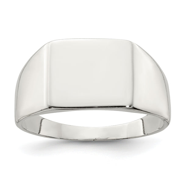 Sterling Silver 11x12mm Closed Back Signet Ring - Birthstone Company
