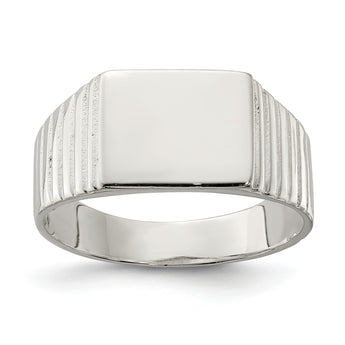 Sterling Silver 10x12mm Open Back Signet Ring - Birthstone Company