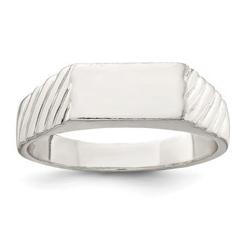 Sterling Silver 6x11mm Open Back Signet Ring - Birthstone Company
