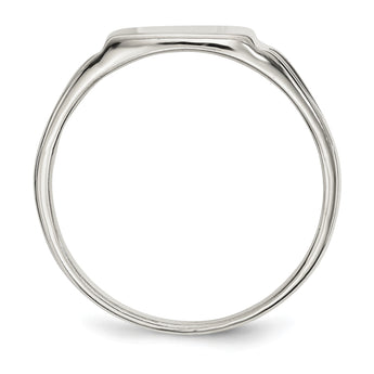 Sterling Silver 11x11mm Open Back Signet Ring - Birthstone Company
