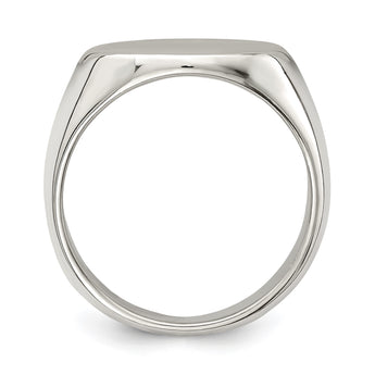 Sterling Silver 12x17mm Closed Back Signet Ring - Birthstone Company