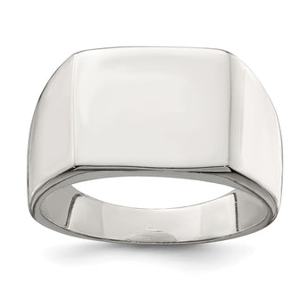 Sterling Silver 12x14mm Closed Back Signet Ring - Birthstone Company