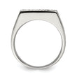Sterling Silver Rhodium-plated Men's CZ & Onyx Ring