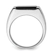 Sterling Silver Rhodium-plated Men's Onyx Ring
