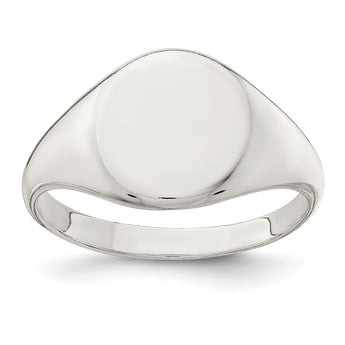 Sterling Silver 13x10mm Closed Back Signet Ring - Birthstone Company