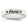Sterling Silver Antiqued & Polished Love Ring