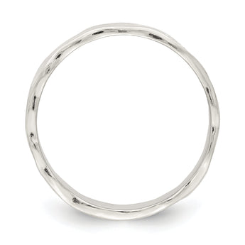 Sterling Silver Enamel, Hammered & Polished Ring