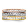 Sterling Silver Vermeil Polished Trio CZ Rings
