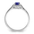 Sterling Silver Rhodium-plated Sapphire & Diamond Ring - Birthstone Company