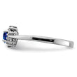 Sterling Silver Rhodium-plated Sapphire & Diamond Ring - Birthstone Company