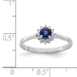 Sterling Silver Rhodium-plated Sapphire & Diamond Ring - Birthstone Company