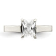 Sterling Silver Solitaire Emerald CZ Ring - Birthstone Company