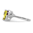 Sterling Silver Rhodium Lemon Quartz & Rhodolite Garnet Ring