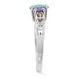 Sterling Silver Rhodium Lght Sw Blue Topaz, Amthyst, Citrine & Diamond Ring