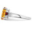 Sterling Silver Rhodium Citrine & Garnet Ring - Birthstone Company