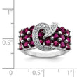 Sterling Silver Rhodium-Plated Rhodium-platedodolite Garnet & Diamond Ring - Birthstone Company