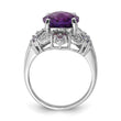 Sterling Silver Rhodium-plated Amethyst, Tanzanite & Diamond Ring, Size 5 - Birthstone Company