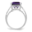 Sterling Silver Rhodium-plated Amethyst Ring