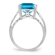 Sterling Silver Rhodium Blue Topaz Ring