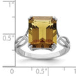 Sterling Silver Rhodium Whiskey Quartz Ring